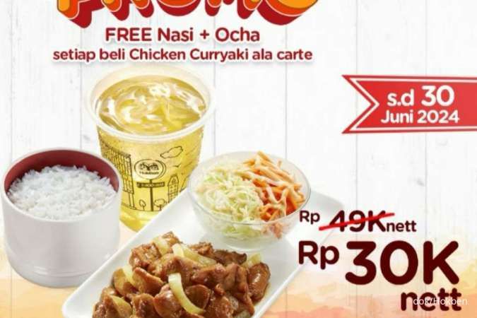 Promo Hokben Terbaru, Diskon Chicken Curryaki Free Nasi dan Ocha Cuma Rp 30.000