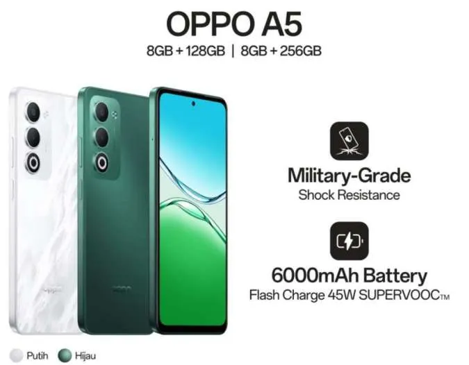 Oppo A5 Pakai Baterai Jumbo 6000 mAh, Didukung Fast Charging 45 Watt Juga lo
