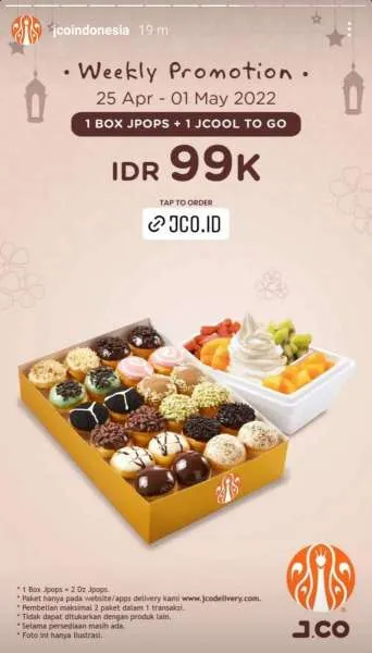 Promo J.CO Mingguan Mulai 25 April-1 Mei 2022