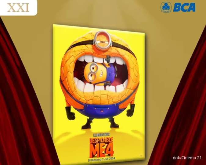 Promo Nonton Despicable Me 4 di XXI Dapat Cashback & Diskon BCA 3-16 Juli 2024