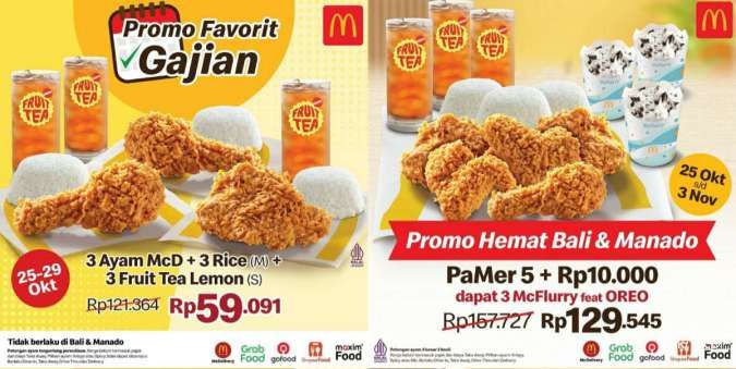 2 Promo McD 25-29 Oktober 2024: Paket Favorit-Paket Hemat Mulai Rp 59.091