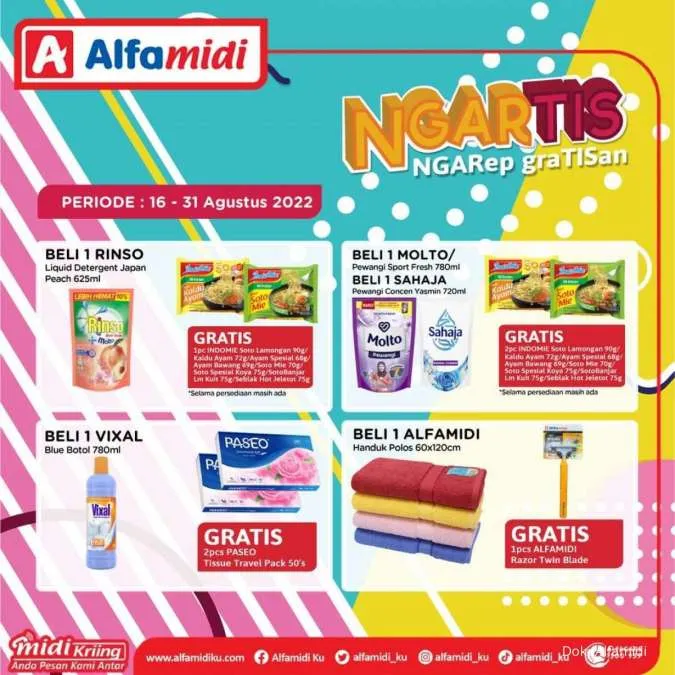 Promo Alfamidi Ngartis (Ngarep Gratisan) Periode 16-31 Agustus 2022