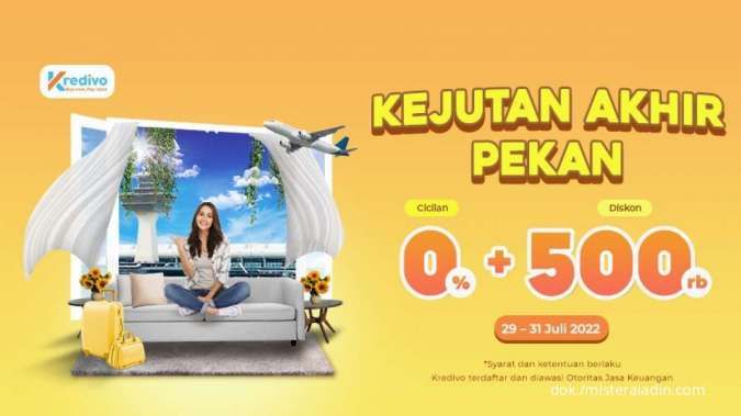 Khusus Kredivo, Ada Promo Mister Aladin Akhir Pekan Cicilan 0% + Diskon Rp 500.000