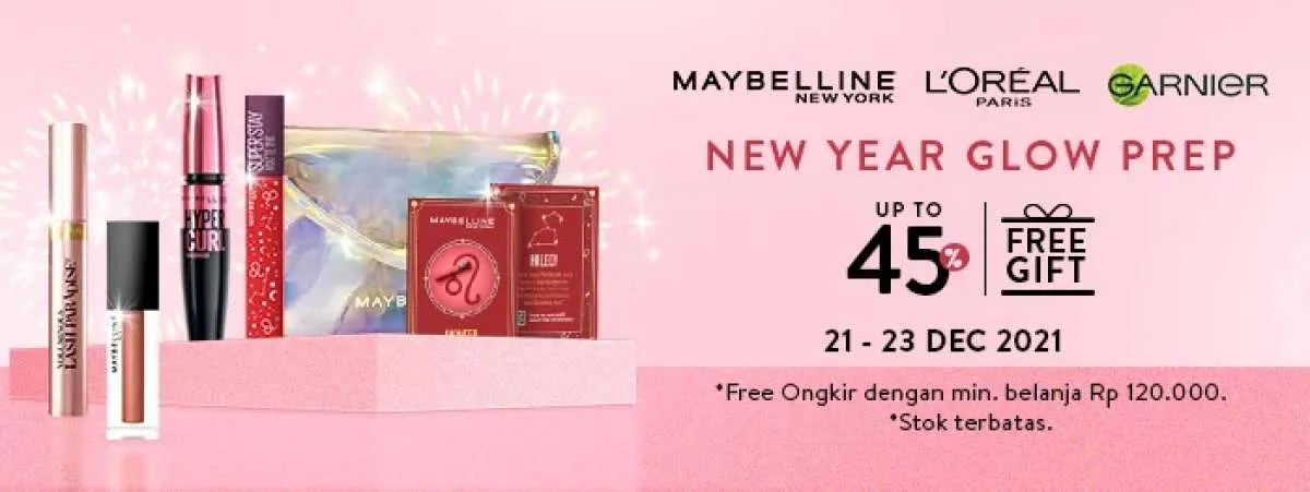 Promo Skincare dan Makeup Maybelline, L’Oreal Paris dan Garnier Diskon hingga 45%