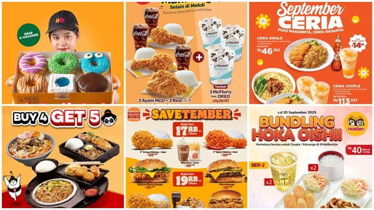 10 Daftar Promo Kuliner Favorit Akhir Bulan September 2025, Dunkin hingga HokBen