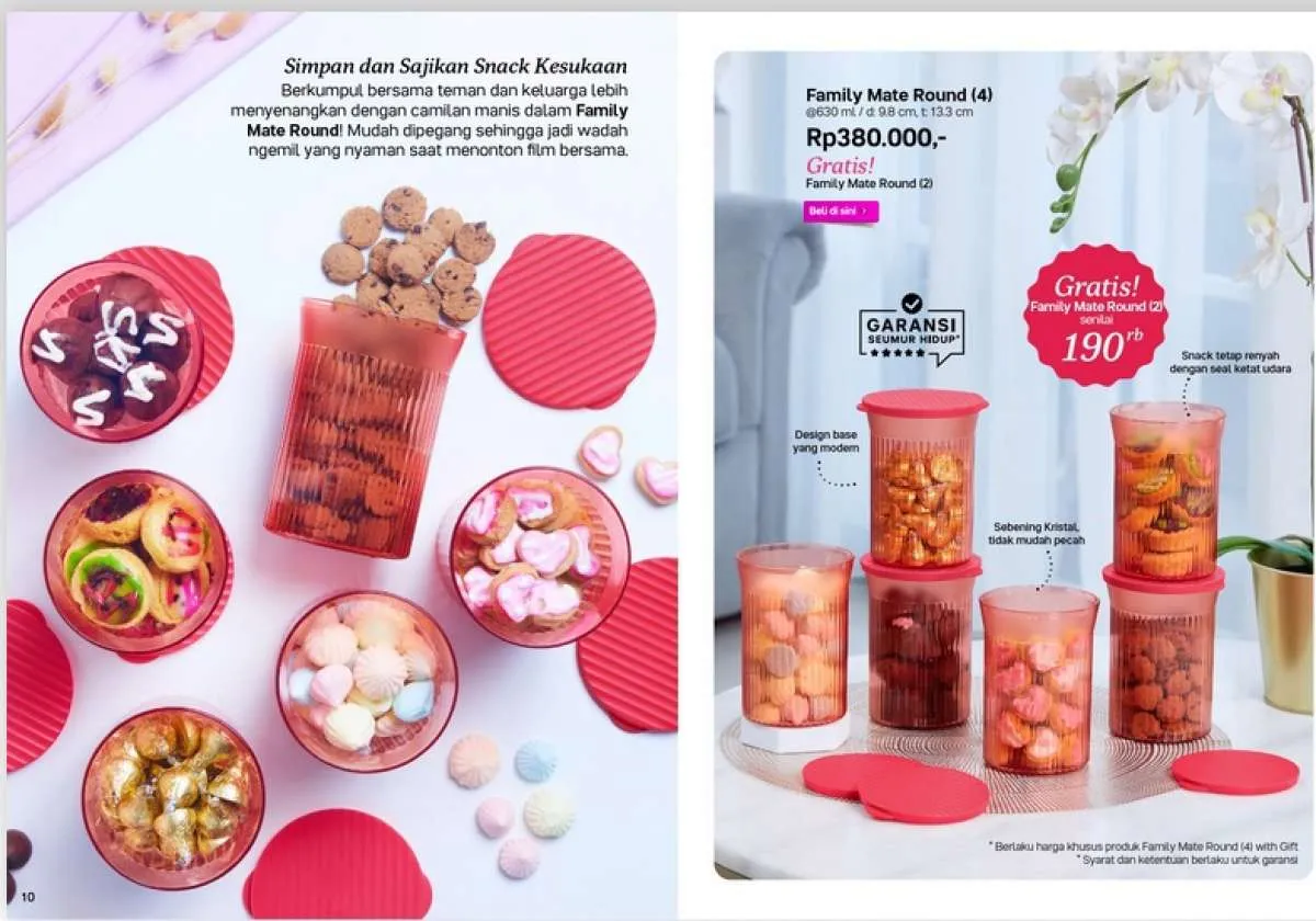 Khusus Tempat Snack & Kue, Katalog Promo Tupperware Februari 2023 Beri Produk Gratis