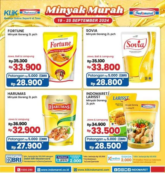 Promo Minyak Goreng Murah di Indomaret 19-25 September 2024