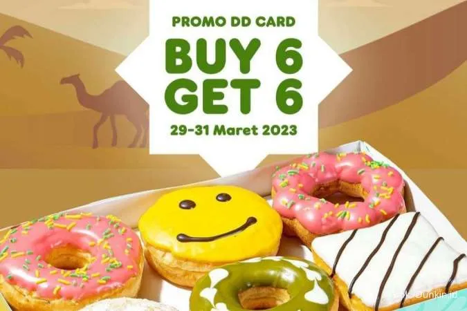 Promo Dunkin DD Card Payday 29-31 Maret 2023, Beli 6 Gratis 6 Donut Rp 76.000