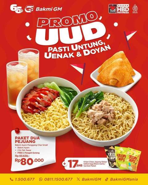 Promo HUT RI ke-80 di Bakmi GM