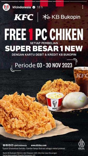Promo KFC Bersama KB Bukopin Sampai 30 November 2023