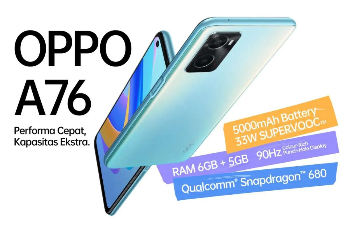 Harga HP OPPO A76 di Juni 2022 dan Spesifikasinya