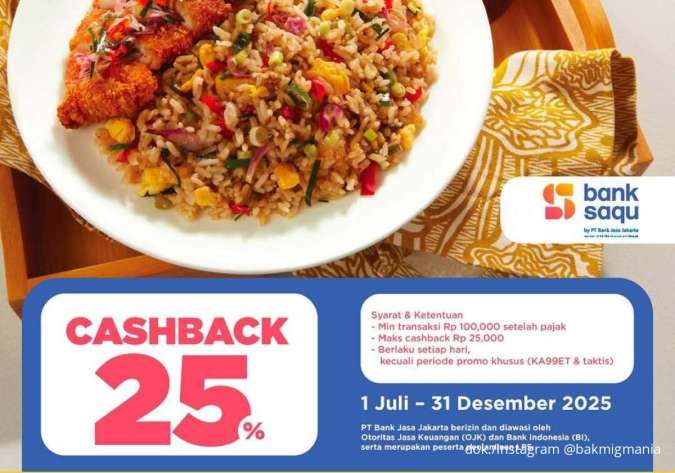 Promo Bakmi GM x Bank Saqu sampai 31 Desember, Makan Enak Tiap Hari Cashback 25%