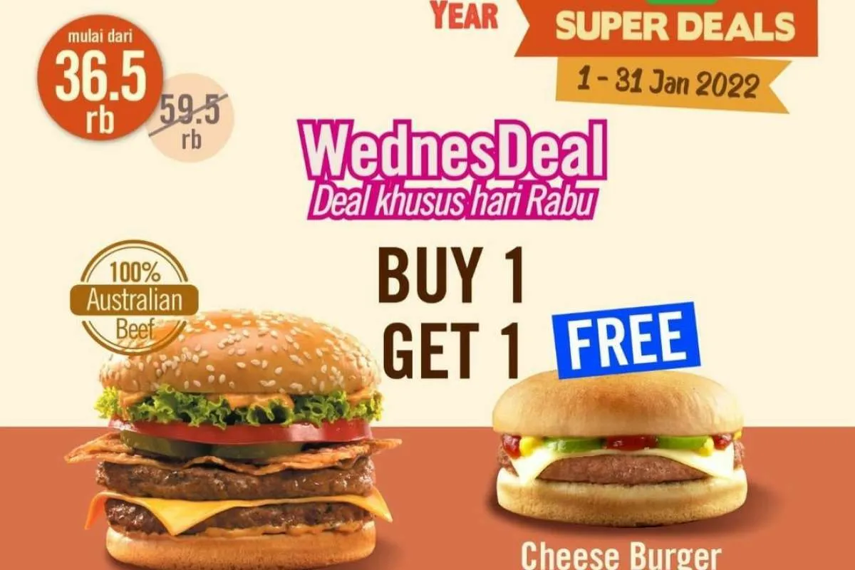Promo A&W 26 Januari 2022, Beli 1 Gratis 1 Burger di Paket WednesDeal Hanya Rp 36.500