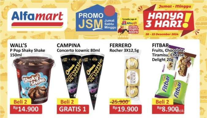 Promo Es Krim di JSM Superindo & Alfamart Weekend Hari Ini, Concerto Beli 2 Gratis 1