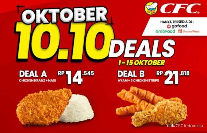 Promo 10.10 CFC Oktober Deals 2024, Paket Ayam dan Nasi Rp 14.545