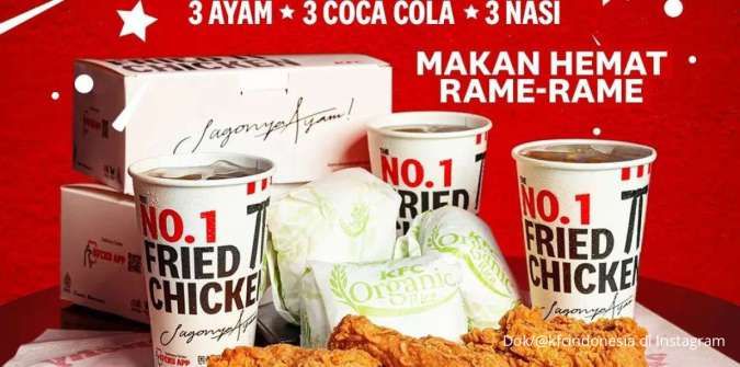 Promo KFC Take Away Fest 31 Agustus 2023, Hari Terakhir Promo Makan Hemat Bertiga