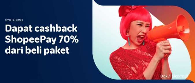 Promo MyTelkomsel dan ShopeePay, Beli Paket Data Dapat Cashback 70%