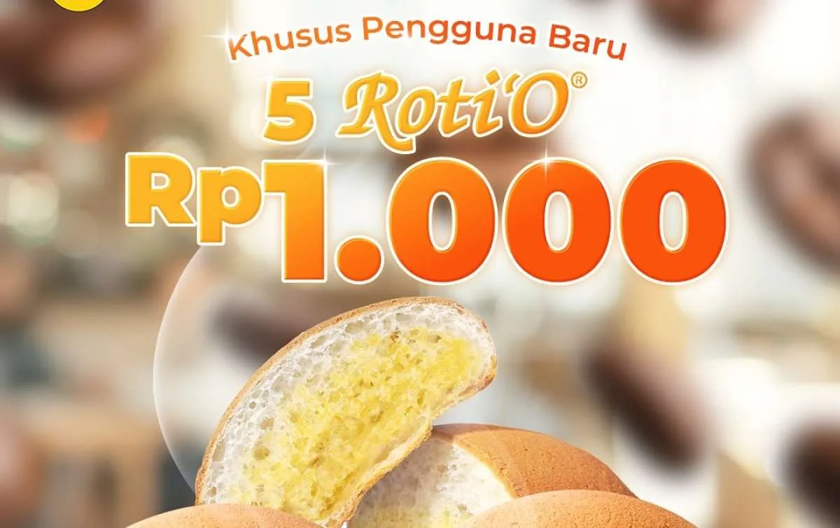 Promo Roti'O x Yup Pengguna Baru sampai 30 September 2025, 5 Roti'O Cuma Rp 1.000