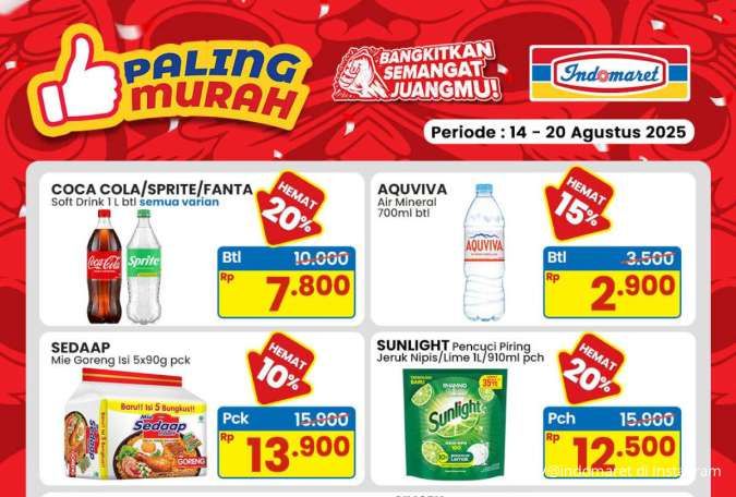 Promo Indomaret Murah 14-20 Agustus 2025, Sunlight & Mie Sedaap Mulai Rp 12.000-an