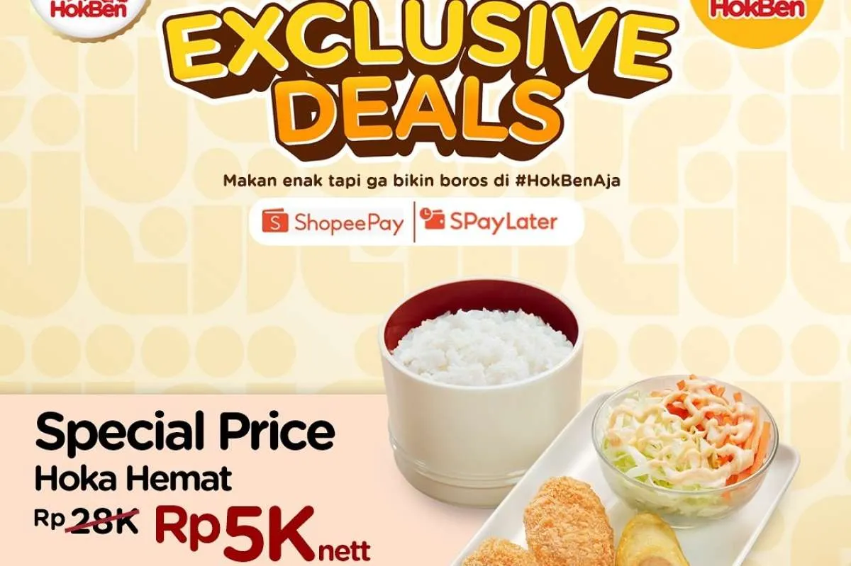 Promo HokBen x ShopeePay dan SPayLater, Cuma Rp 5.000 Berakhir Hari Ini 5 Mei 2025