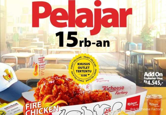 Promo Richeese Paket Pelajar Rp 15.000 Setiap Senin-Kamis Edisi 1-31 Agustus 2024