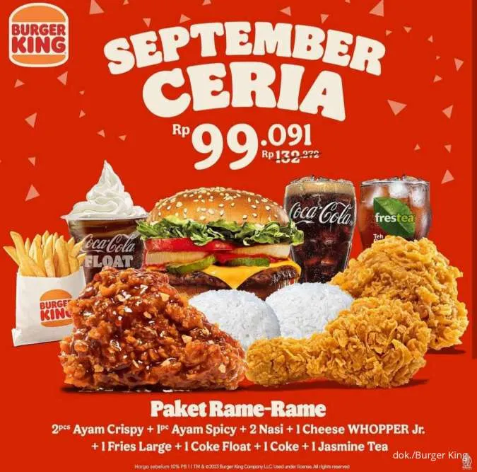 Promo 9.9 Burger King September Ceria