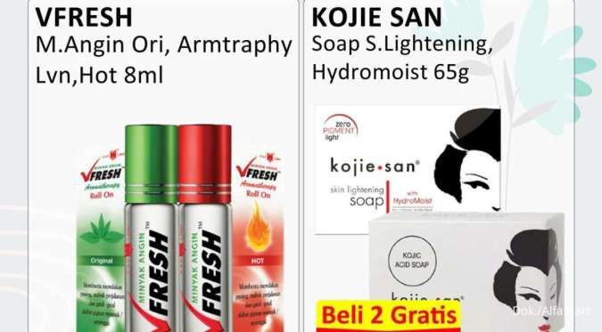 Promo Alfamart Serba Gratis Periode 16-31 Juli 2024, Sabun Kojie San Beli 2 Gratis 1