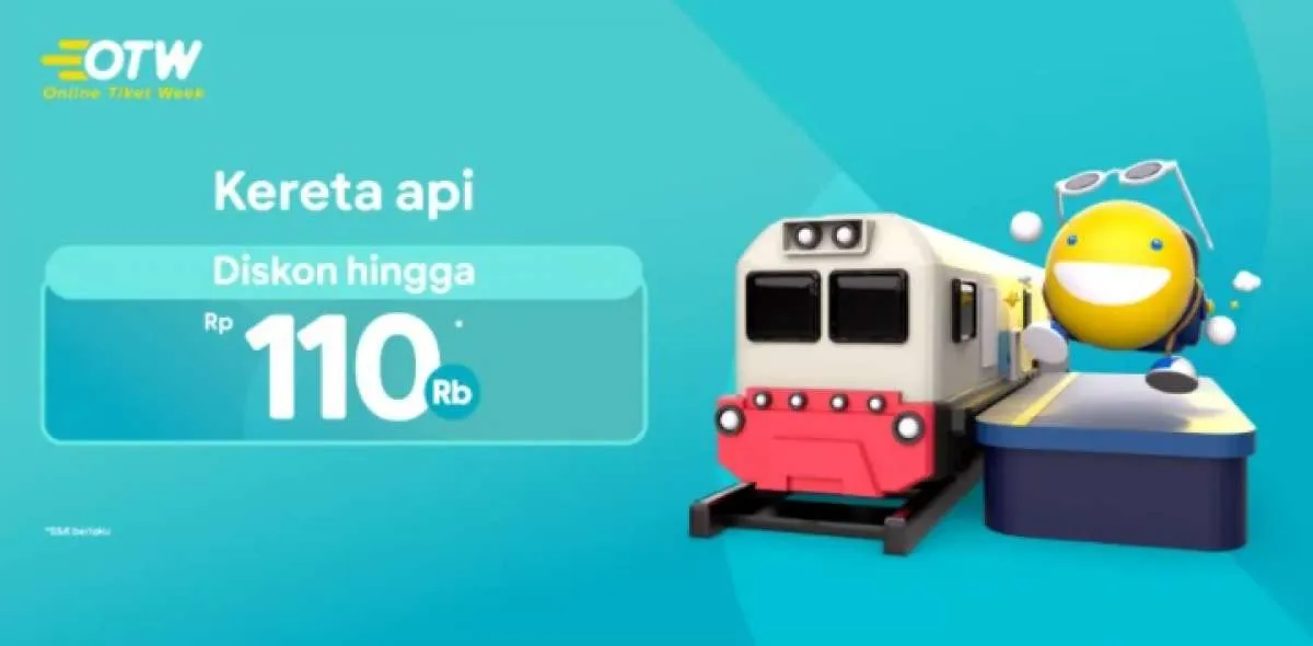 Promo Tiket.com OTW! Diskon Tiket Kereta Api Hingga Rp110.000