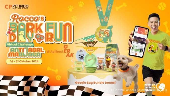 Rocco’s BarkDay FunRun VirtualChallenge,Lari Virtual Bersama 240 Anabul Sambil Donasi