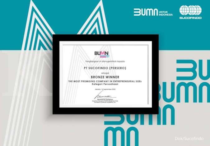Sucofindo Raih Apresiasi The Most Entrepreneurial Soe dalam BUMN Marketeers Award 2020