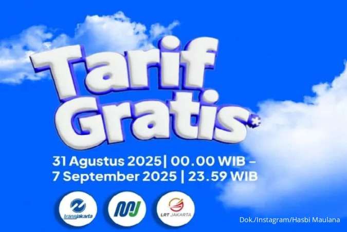 Tarif Gratis MRT, LRT, dan Transjakarta Berlaku Sepekan!