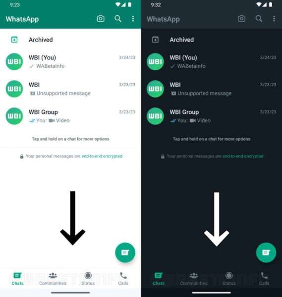 Tampilan antarmuka atau user interface WhatsApp Android mirip iOS atau iPhone