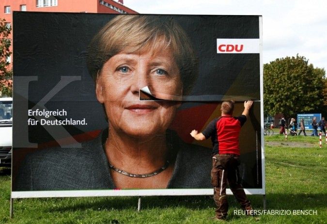Merkel unggul, pergerakan euro masih tertekan