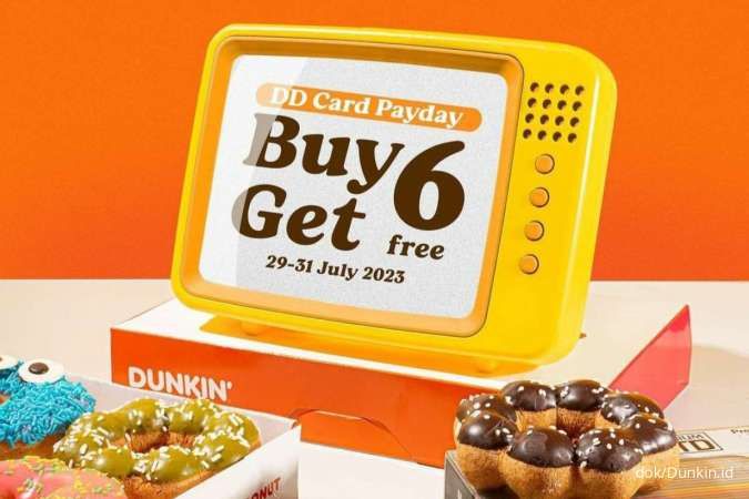 Promo Dunkin Hari Ini 31 Juli 2023, DD Card Payday Beli 6 Gratis 6 Donut