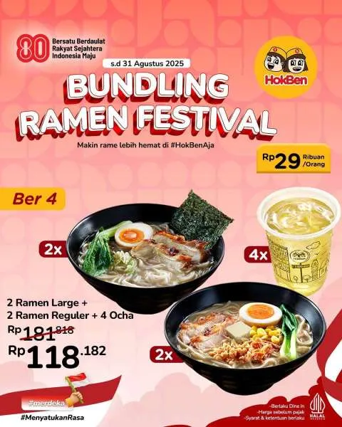 Promo HokBen Bundling Ramen Festival Agustus Berempat