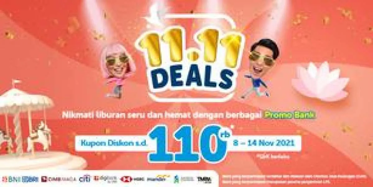 Promo Traveloka 11.11 Deals, Kupon Diskon Rp 110.000 dengan Promo Bank 