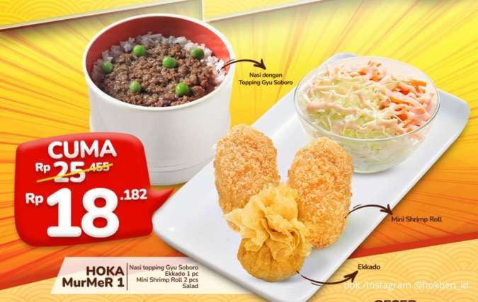 Promo HokBen Hoka MurMer Senin-Jumat, 4 Pilihan Paket Menu Serba Rp 18.000-an