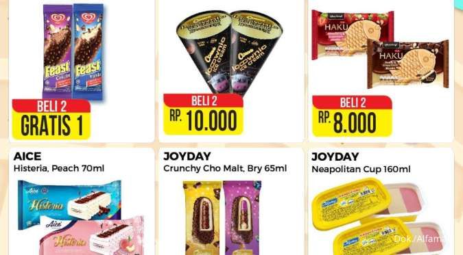 Promo Alfamart s/d 31 Oktober 2024, Es Krim Beli 2 Gratis 1 dan Beli 2 Lebih Murah