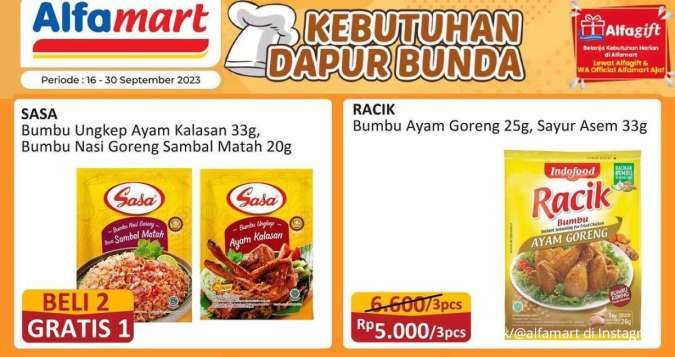 Promo Alfamart Terbaru Rabu 20 September 2023, Potongan Harga Produk Kebutuhan Dapur