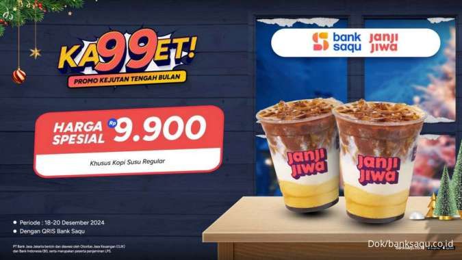 Promo Bank Saqu di Janji Jiwa, Kopi Kenangan, Chatime & Tomoro Coffee Serba Rp 9.900