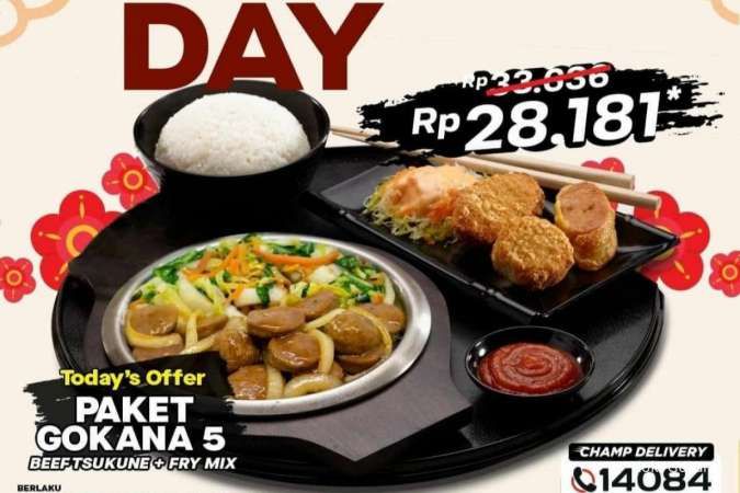 Promo Gokana Teppan Day Paket Gokana 5 Lebih Hemat Cuma Rp 28.000