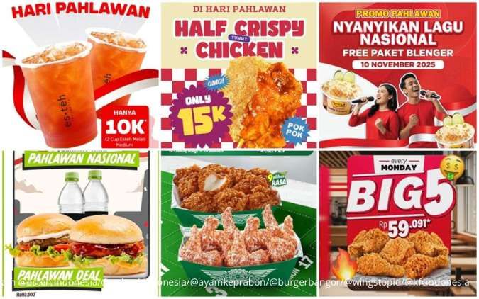 9 Daftar Promo Hari Pahlawan 10 November 2025, Ada PokPok sampai Burger Bangor Hemat