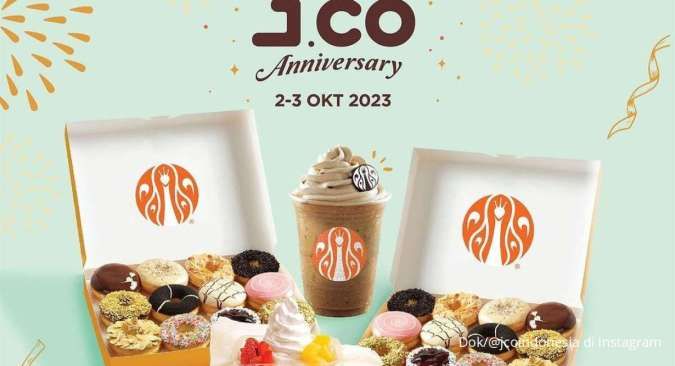 Promo J.CO Anniversary 2 Oktober 2023, Donut dan Minuman Harga Spesial Hanya 2 Hari