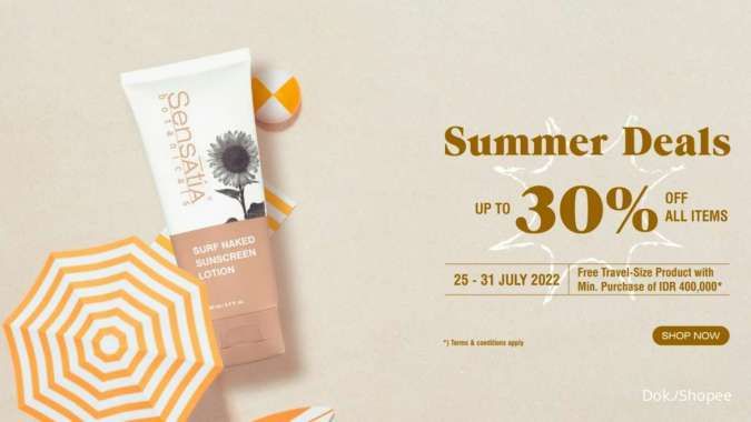 Diskon s/d 30% Aneka Produk Kecantikan Sensatia Botanicals, Cek Promonya di Sini!