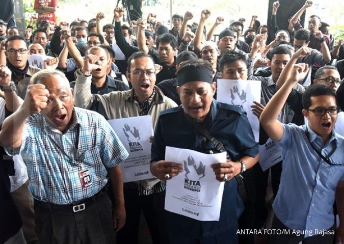 ICW berikan bunga dukacita pada KPK