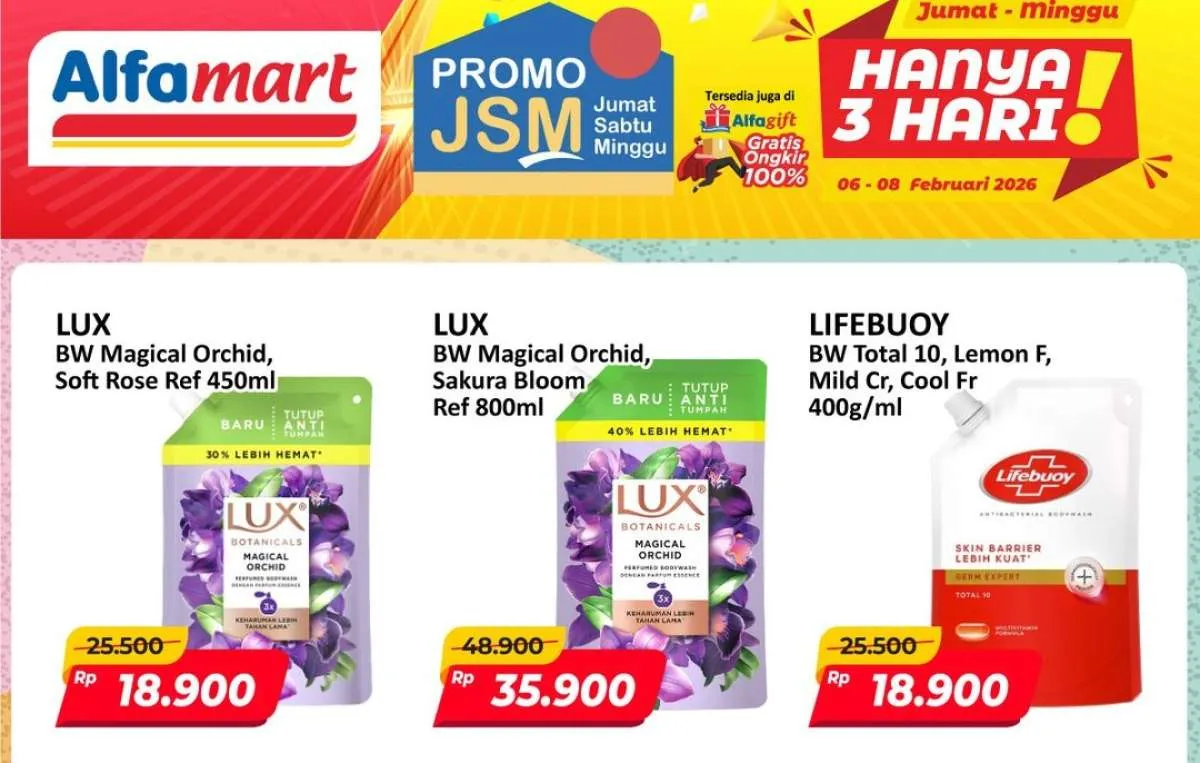 Promo JSM Alfamart 6-8 Februari 2026, Diskon Sabun Mandi Sampai Besok