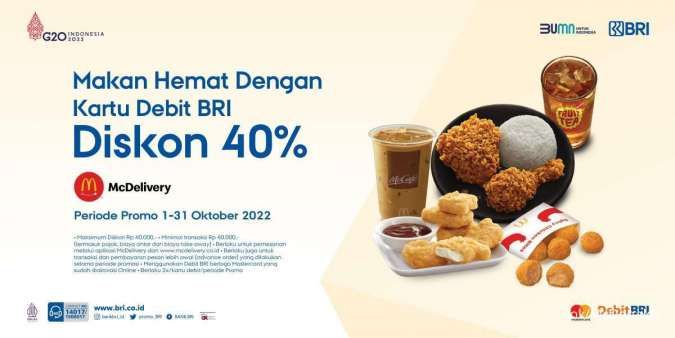 Promo McD Makan Hemat Diskon 40% via Kartu Debit BRI