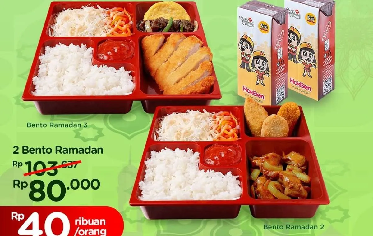 Promo HokBen x BRI Bulan Maret, 2 Bento Ramadan Lebih Murah Setiap Jumat-Minggu