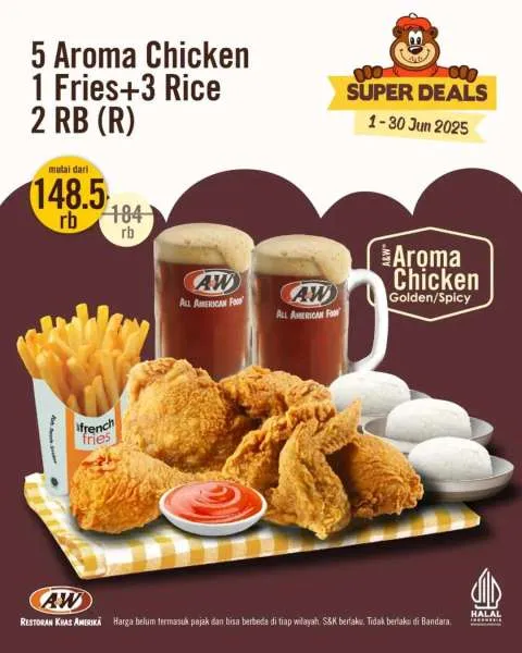 Promo A&W Sharing Meal Paket 5 Aroma Chicken