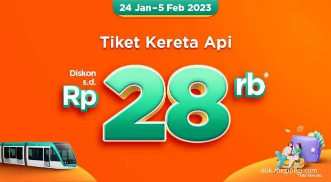 Promo PegiPegi Gajian sampai 5 Februari 2023, Diskon Tiket Kereta Api Rp 28.000